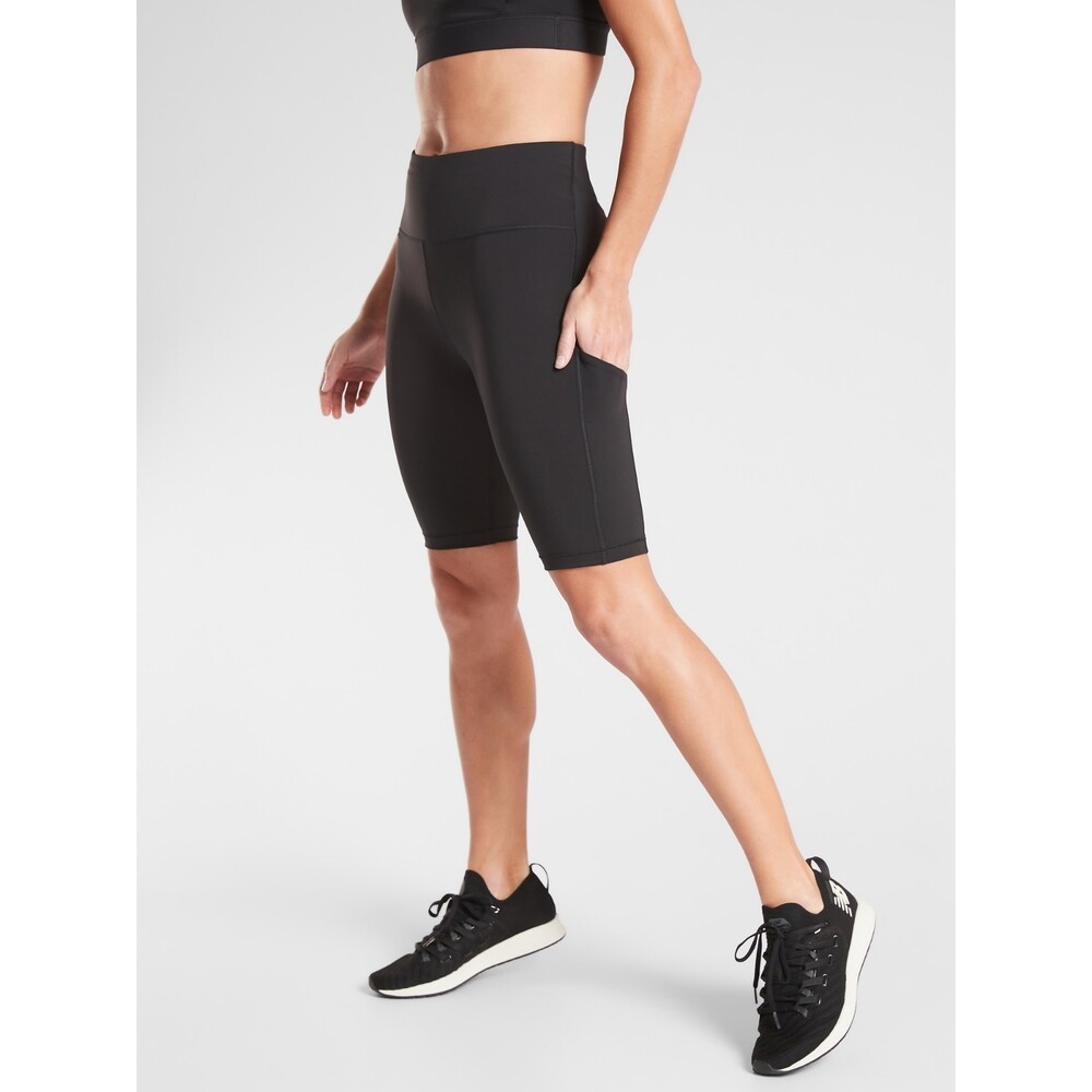 Athleta Ultimate Stash 9” Inseam Women's Size XXS Black Stretch Bike Shorts NWT